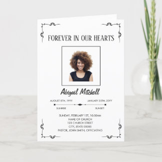 Forever In Our Hearts Funeral Program | FP00014
