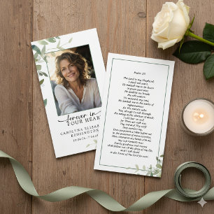 Forever in Our Hearts Funeral Psalm Prayer Card