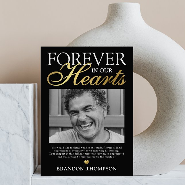 Forever in our Hearts Funeral Thank You Card (Creator Uploaded)