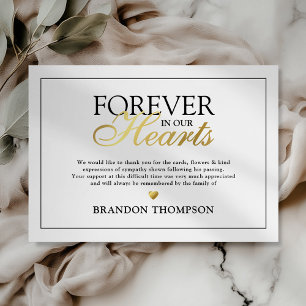 Forever in our Hearts Funeral Thank You Card