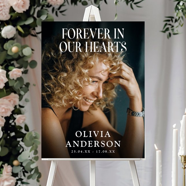 Forever in our Hearts Grave Photo Memorial Tribute Foam Board (Creator Uploaded)