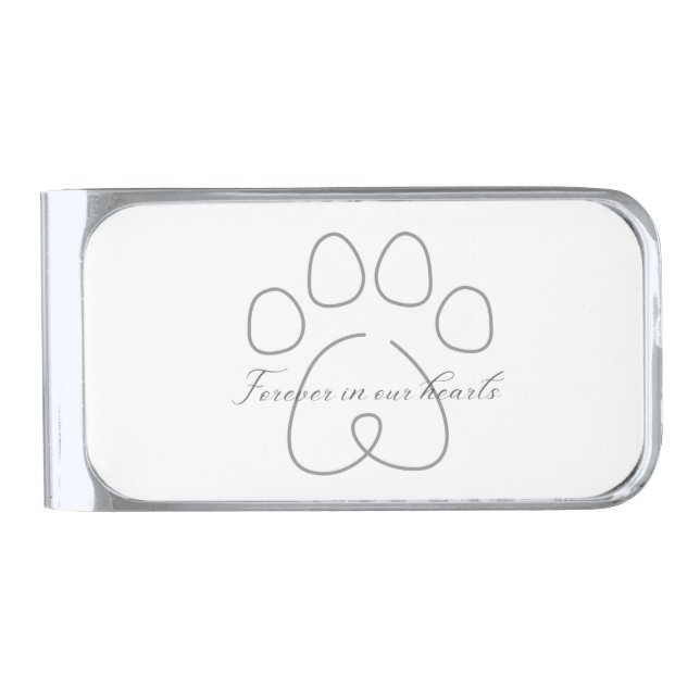 Forever In Our Hearts (Gray Scale) Silver Finish Money Clip (Front)