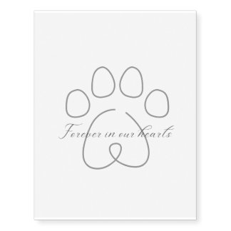 Forever In Our Hearts (Gray Scale) Temporary Tattoos