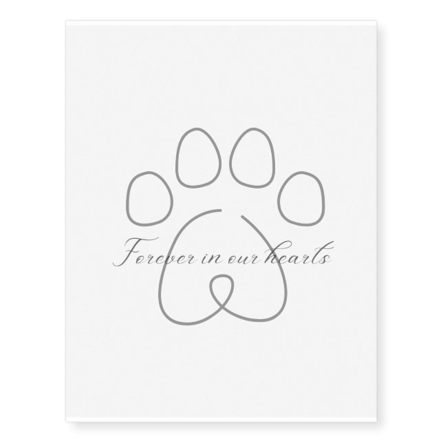 Forever In Our Hearts (Gray Scale) Temporary Tattoos (Front)