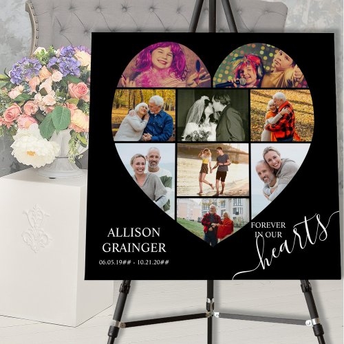 Forever in our Hearts Heart Shaped 9 Photo Collage Foam Board