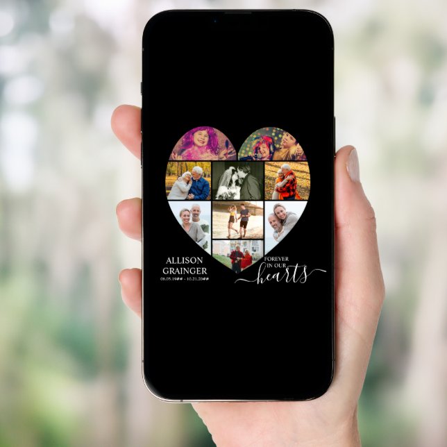 Forever in our Hearts Heart Shaped 9 Photo Collage Poster (Front Digital)