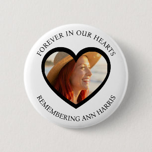 Forever in our Hearts Hearth Shaped Photo Button