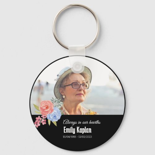 Forever in Our Hearts Honoring Moms Legacy Black Keychain