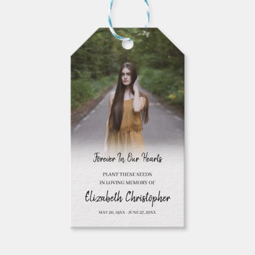 Forever in our Hearts In Loving Memory Photo Gift Tags