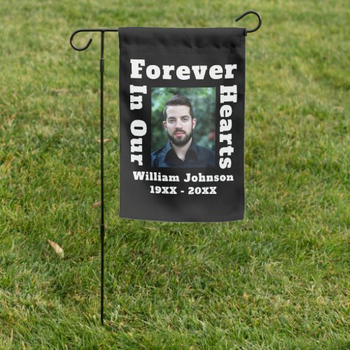 Forever In Our Hearts In Loving Memory Photo Grief Garden Flag