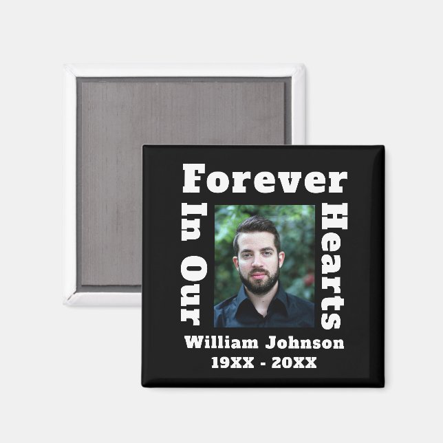 Forever In Our Hearts In Loving Memory Photo Grief Magnet (Front/Back)