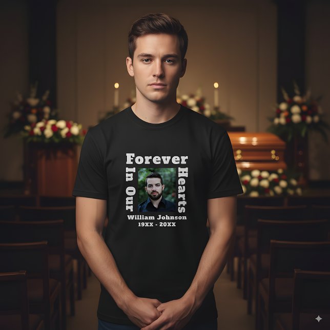 Forever In Our Hearts In Loving Memory Photo Grief T-Shirt (Creator Uploaded)