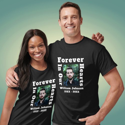 Forever In Our Hearts In Loving Memory Photo Grief T_Shirt