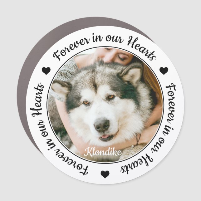 Forever in our Hearts Keepsake Pet Memorial Car Magnet (Front)