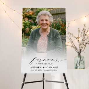 Forever in our Hearts Large Funeral Photo Welcome Foam Board