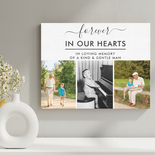 Forever in our Hearts Loving Memory Custom Photo Canvas Print