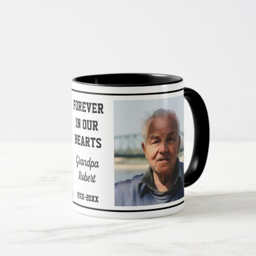 Forever In our hearts Memorial 2 Photo Keepsake Mug