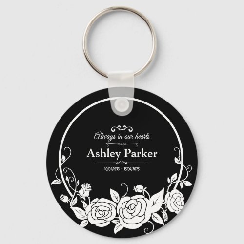 Forever in Our Hearts Memorial Black Gift Keychain