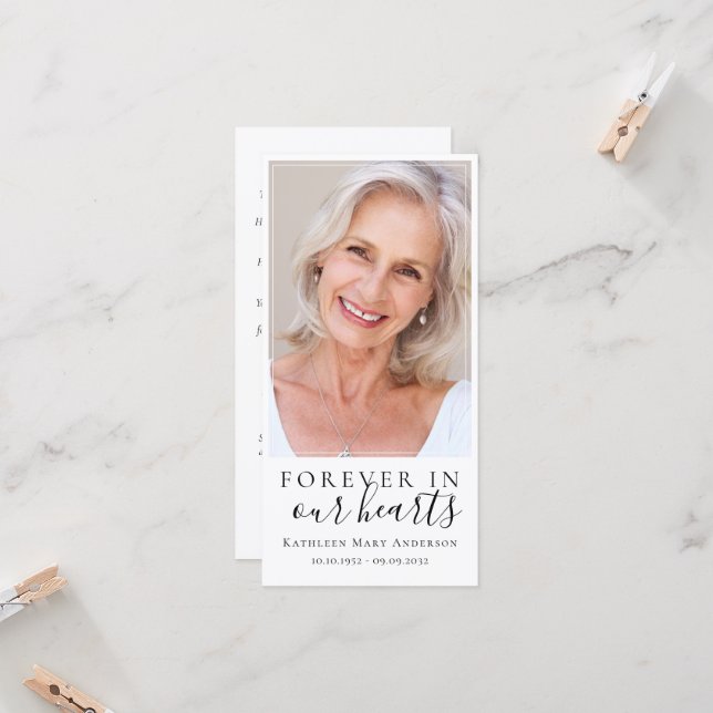 Forever in Our Hearts Memorial Bookmark (Front/Back In Situ)