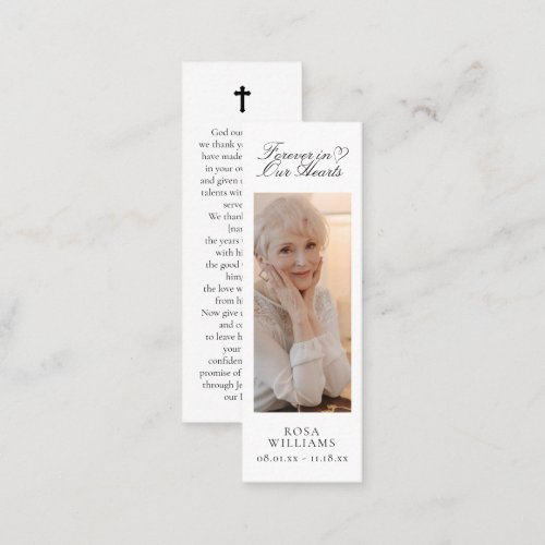Forever in Our Hearts Memorial Bookmark Card