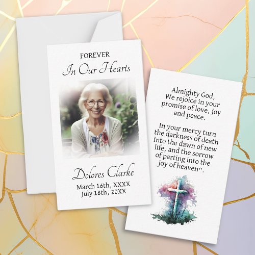 Forever in our Hearts  Memorial Bookmark Prayer Note Card