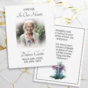 Forever in our Hearts Memorial Bookmark Prayer Note Card