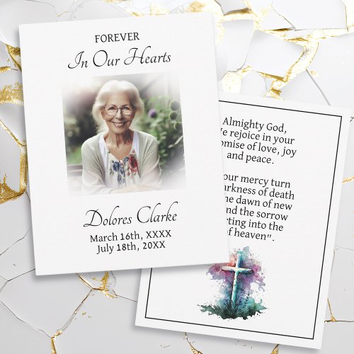 Forever in our Hearts  Memorial Bookmark Prayer Note Card