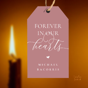 Forever in Our Hearts Memorial Candle Favor Custom Gift Tags