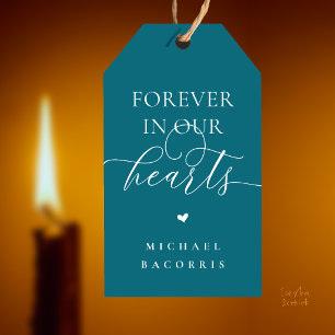 Forever in Our Hearts Memorial Candle Favor Custom Gift Tags