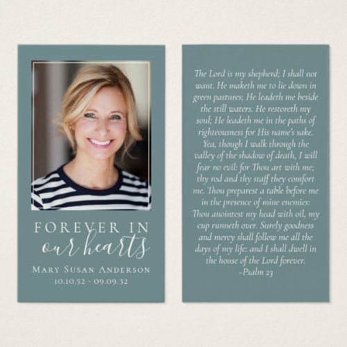 Forever in Our Hearts Memorial Card