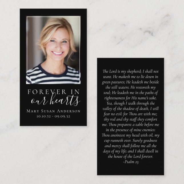 Forever in Our Hearts Memorial Card (Front/Back)