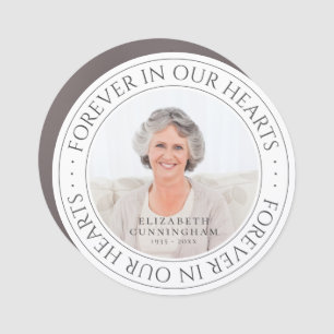 Forever In Our Hearts Memorial Elegant Photo Car Magnet