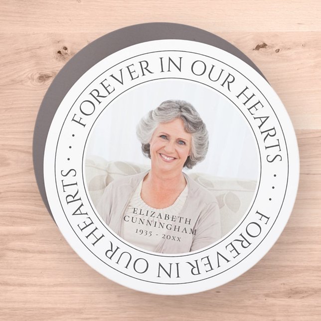 Forever In Our Hearts Memorial Elegant Photo Car Magnet (Creator Uploaded)