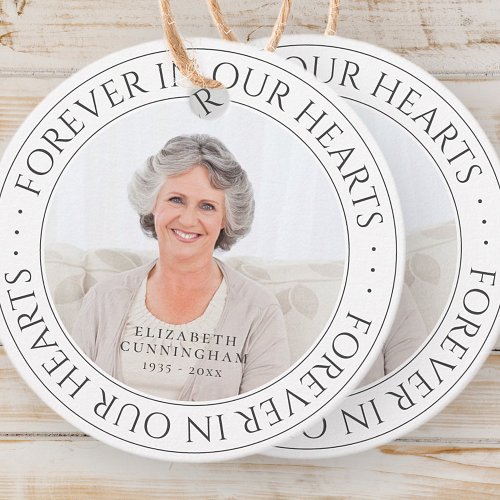 Forever In Our Hearts Memorial Elegant Photo Favor Tags