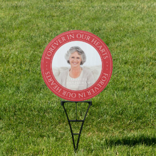Forever In Our Hearts Memorial Elegant Photo Sign