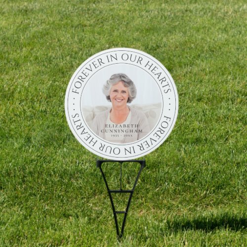 Forever In Our Hearts Memorial Elegant Photo Sign