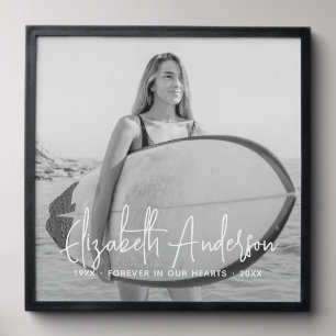 Forever in our Hearts Memorial Funeral Peel And Stick Photo Tile