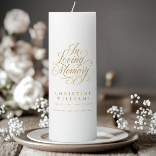 "Forever in our Hearts" Memorial, Funeral Pillar Candle