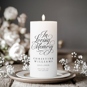 "Forever in our Hearts" Memorial, Funeral Pillar Candle