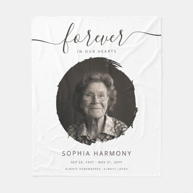 Forever in Our Hearts Memorial Keepsake Fleece Blanket (Front)