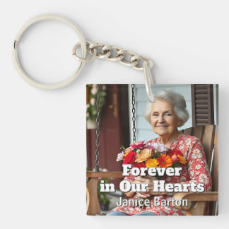 Forever in our Hearts | Memorial Keepsake Photo Keychain