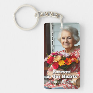 Forever in our Hearts Memorial Keepsake Photo Keychain