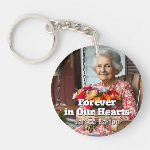 Forever in our Hearts Memorial Keepsake Photo Keychain