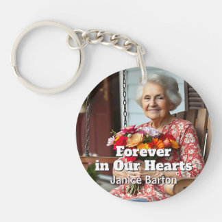 Forever in our Hearts | Memorial Keepsake Photo Keychain