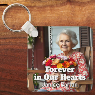Forever in our Hearts | Memorial Keepsake Photo Keychain
