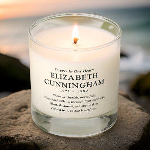 Forever In Our Hearts Memorial Modern Simple Quote Scented Candle