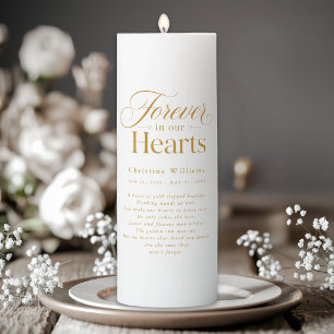 "Forever in our Hearts" Memorial, Name, Photo Pillar Candle