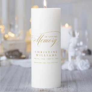 "Forever in our Hearts" Memorial, Name, Quote Pillar Candle
