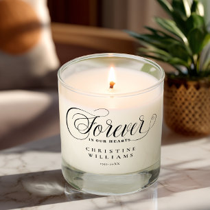 "Forever in our Hearts" Memorial, Name, Quote Scented Candle