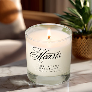 "Forever in our Hearts" Memorial, Name, Quote Scented Candle